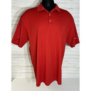 Nike UV Protective Golf Polo Shirt Fit Dry Red Short Sleeve 128898-611 XL Men